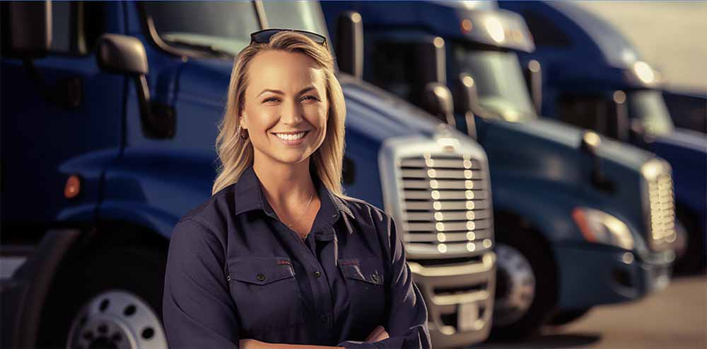 Happy Female Truck Driver Happy Female Truck Driver