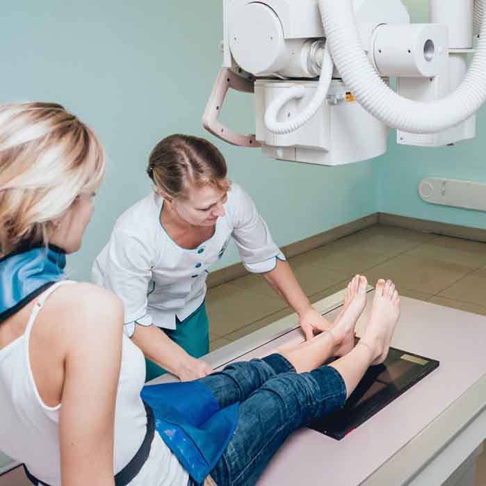 Woman Getting a X-Ray
