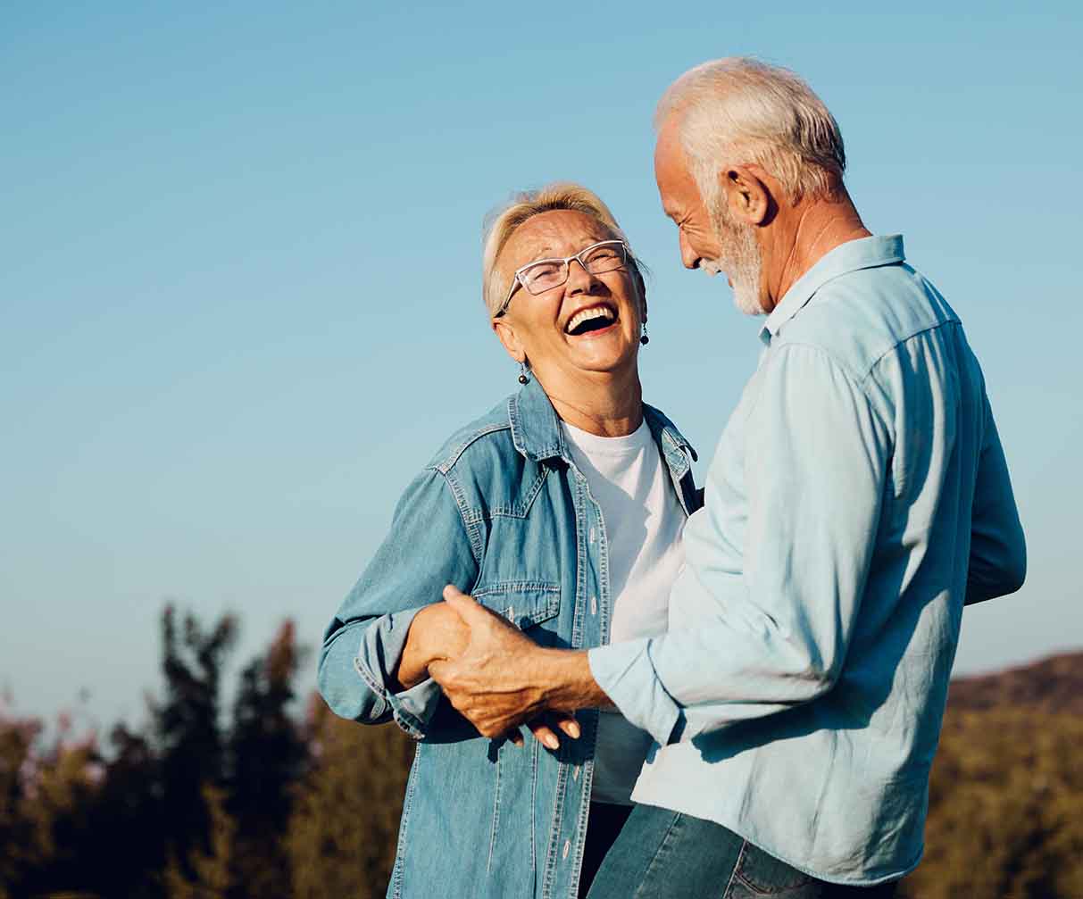 happy older couple outdoors Happy Older Couple Outdoors